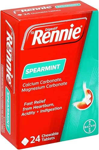 Rennie Spearmint - 24 Tablets – Relieves Heartburn, Indigestion & Reflux