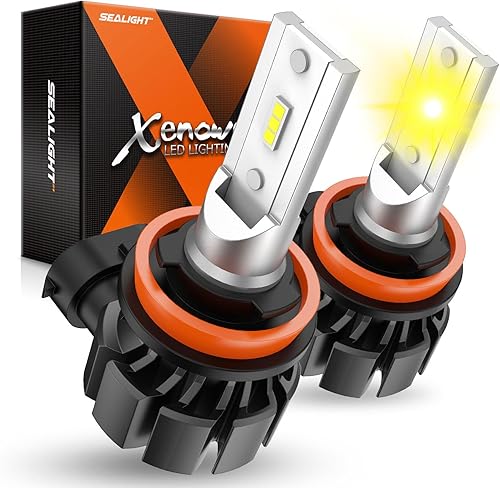 SEALIGHT Bombillas LED antiniebla H8 H16 H11 amarillas, 600% de brillo, bombillas LED H11, lámparas antiniebla amarillas, 3000 K ámbar de fuerte