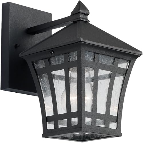 Sea Gull Lighting 88131-12 Herrington - Farol exterior de pared para exteriores, uno - ligero, negro