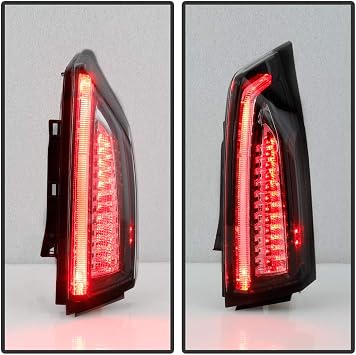 ACANII - For 2013-2018 Cadillac ATS 4-Door Sedan Black Housing LED Tail Lights Brake Lamps Assembly Driver & Passenger