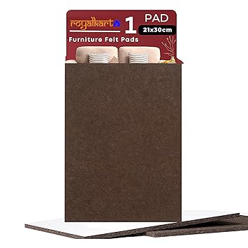 Royalkart Self Sticking Full Sheet Furniture Felt Pads Non-Skid Floor Protector Noise Insulation Easy to Cut (Pack-1)