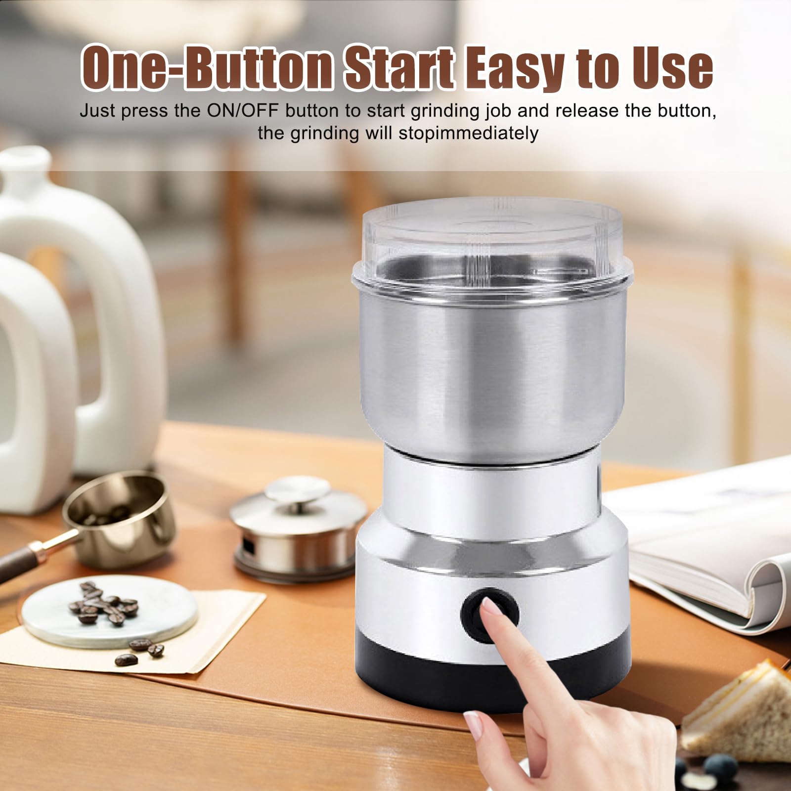 Mulino elettrico per cereali spezie superfine mulino smash macchina mulino elettrico mini mulino imbuto robot da cucina per cereali noci spezie chicchi di caffè cereali riso 300g