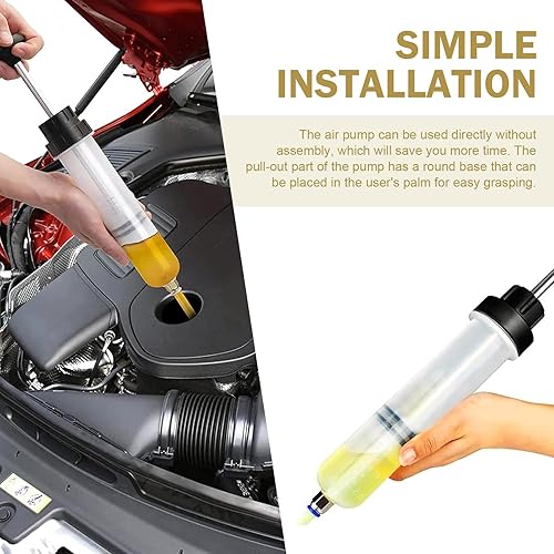 Miniatura 7 de SLIMI 1 bomba extractora de líquido para automóvil, jeringa de cambio de aceite de 200 cc con 2 mangueras transparentes, cambiador de aceite manual