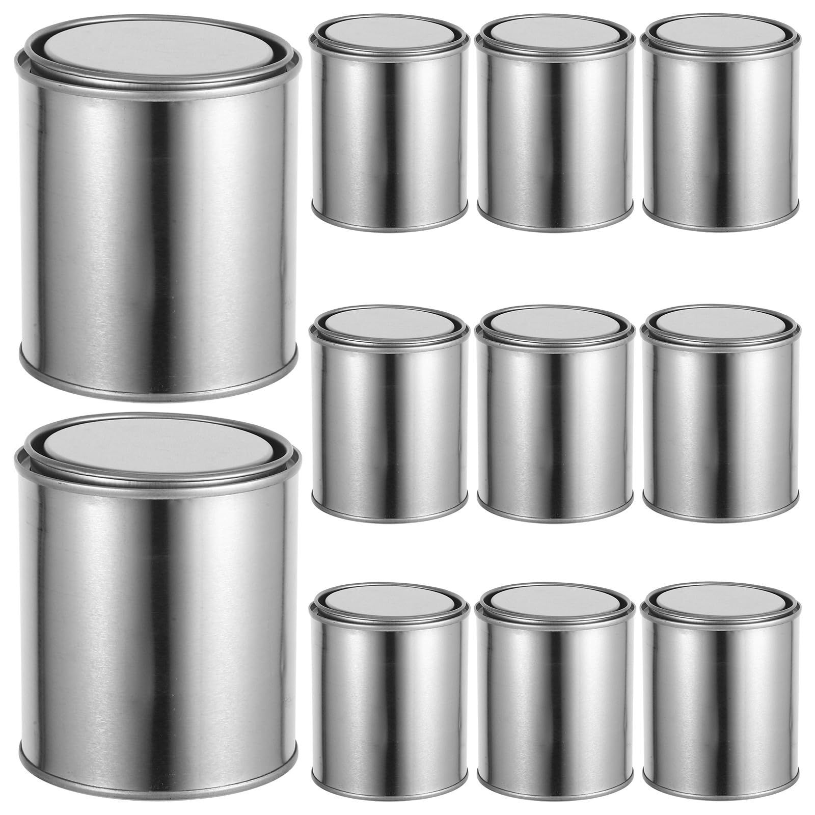 Mipcase Lata de Pintura Vacía de Hierro con Tapa Hermética, Cubo Redondo de 0.4l, 12 Piezas, Contenedor Multiusos para Almacenamiento de Brea y Pigmentos, Apto para Laboratorio y Uso