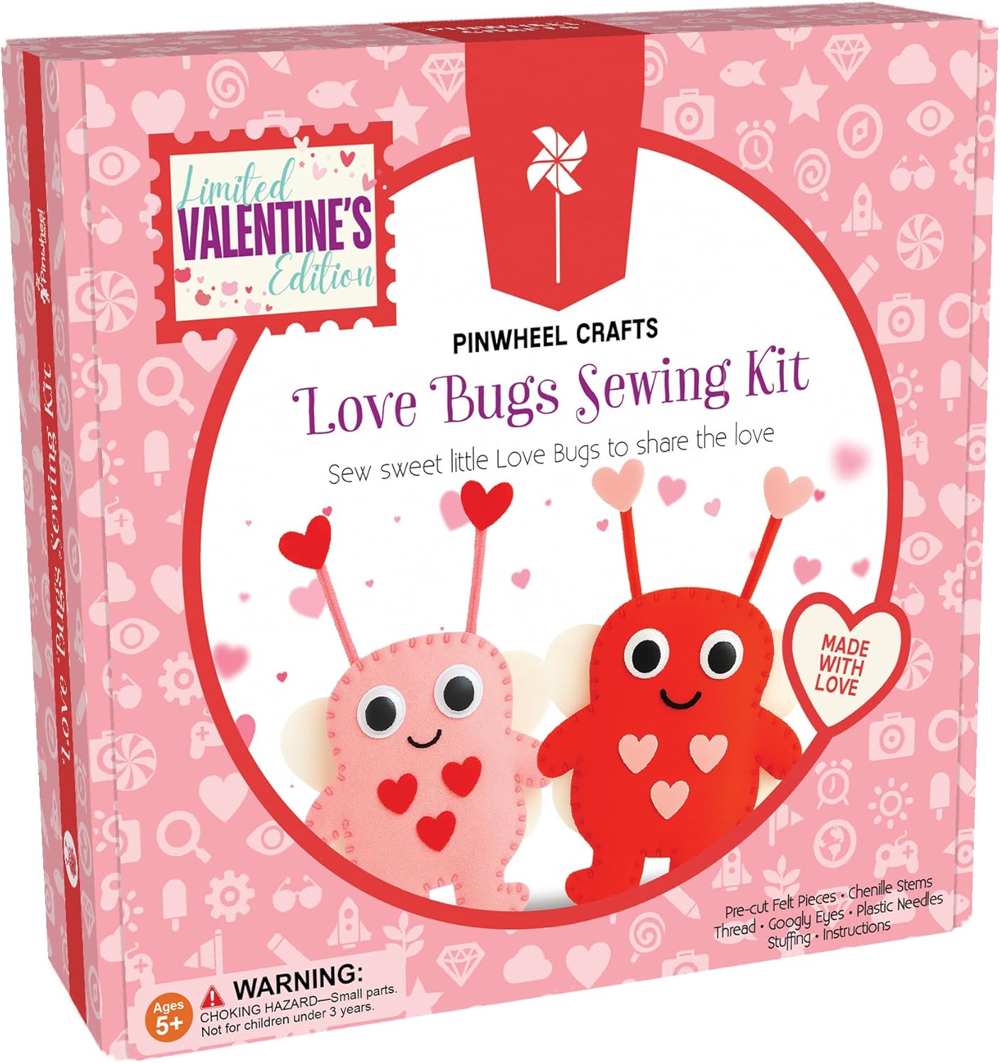 Pinwheel Crafts Beginner Sewing Kit for Kids Ages 5 6 7 8-12+ - Make Your Own Fairytale Characters Kids Sewing Kit - Play & Learn to Sew Craft Box, Girls & Boys Birthday Gifts