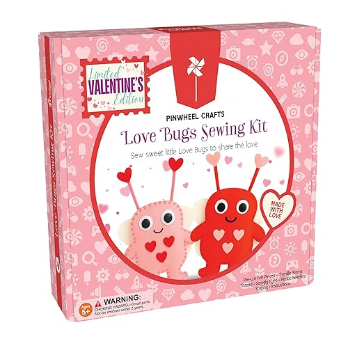 Valentine Gift for Kids, Love Bugs Kids Sewing Kit -