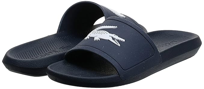 white lacoste sliders