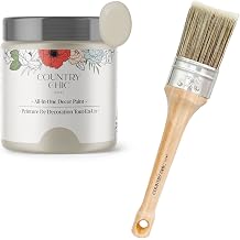 Chalk Style Paint + Paint Brush Bundle - for Furniture, Home Decor, Crafts Color Sunday Tea [4 oz] - Warm Grey