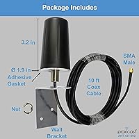 Vista 7 de Proxicast Antena de montaje de tornillo omnidireccional 4G/5G resistente al vandalismo de bajo perfil – Cable coaxial de 10 pies – para Cisco