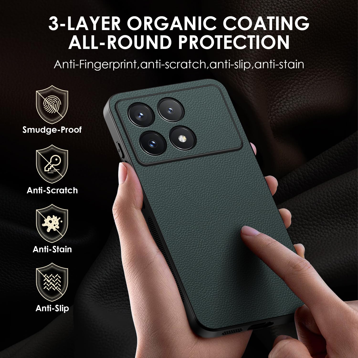 PanXCase Cover per Xiaomi Poco X6 Pro 5G - Custodia Silicone Sottile Morbida Leggera, Protezione Fotocamera Antiurto Antiscivolo Antigraffio Case (Verde