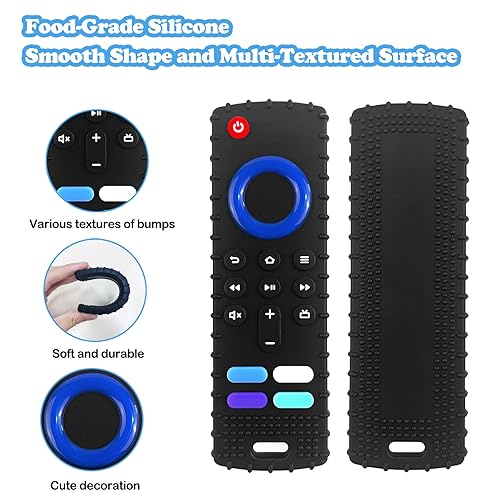 Miniatura 5 de Juguetes de dentición para bebés, mordedores de silicona suave para bebés de 3, 6, 12 y 18 meses, forma de control remoto para niños y niñas, alivio