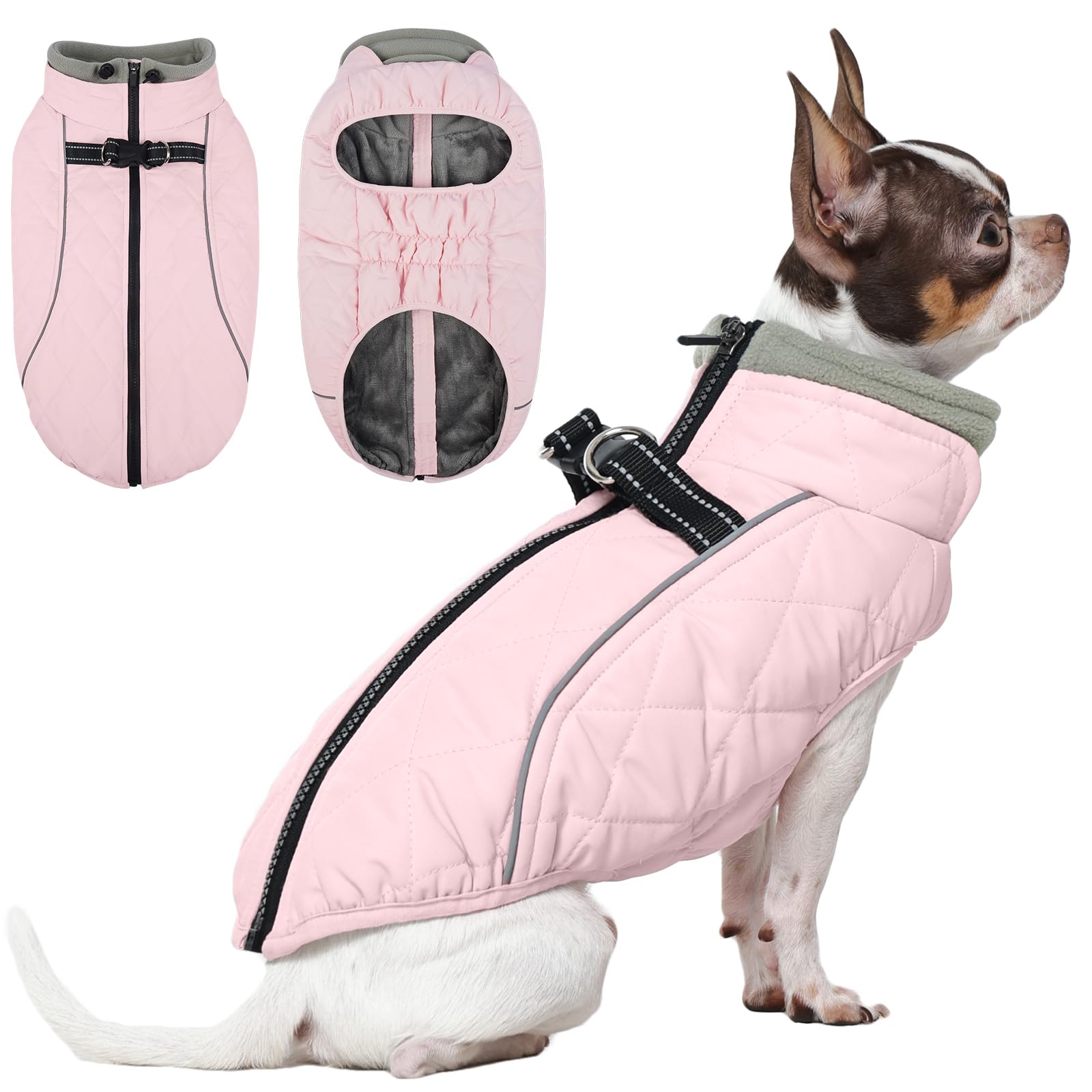QBLEEV Hundemantel für kleine Hunde, warme Winter-Fleeceweste mit