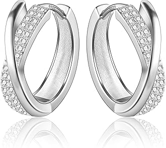 ASH'S CHOICE Hoop Earrings for Women, 925 Sterling Silver Hoop Earring mit AA...