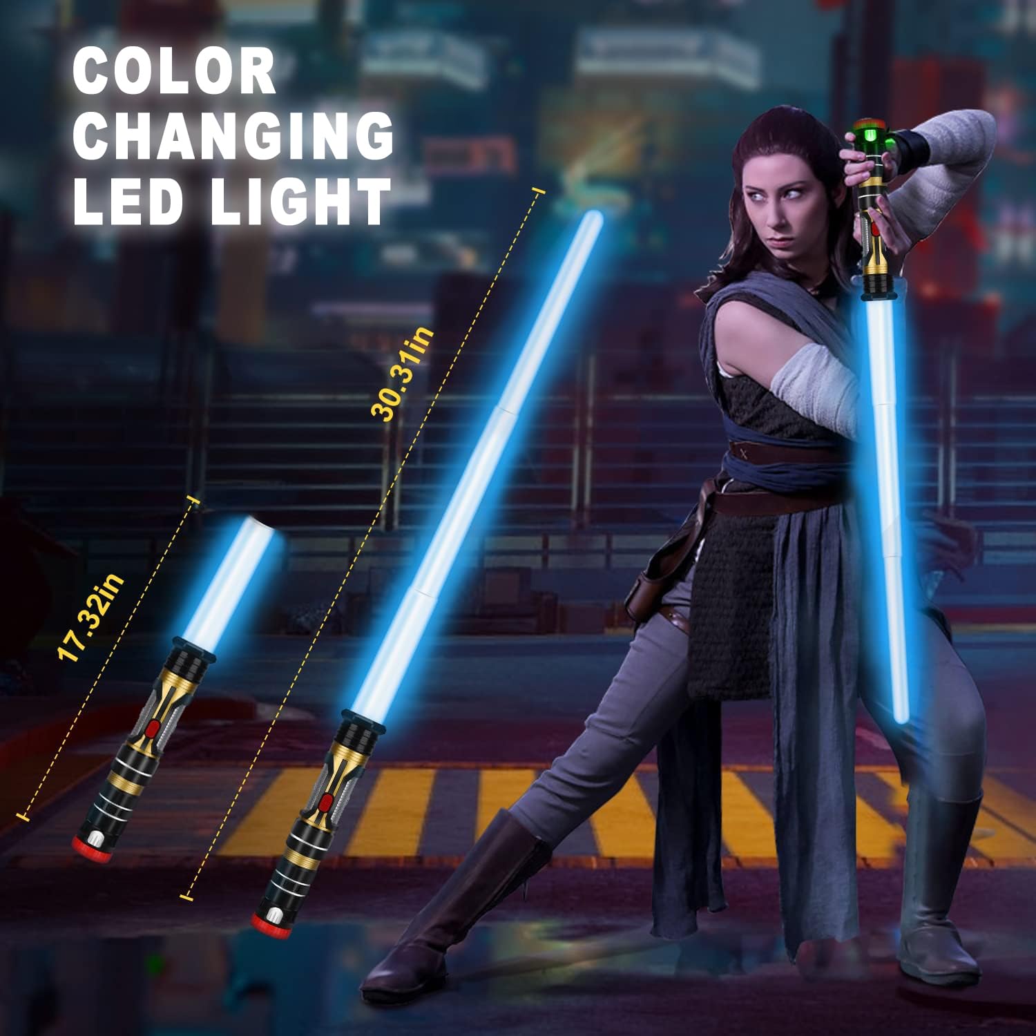 2 Pack Light Up Saber, Light Up Saber for Kids, Retractable Light Up Sword Kid Set,Toy Light Sword for Kids Boy 3-8, Dual Light Up Sabers for Kids Adults, Light Savers Party Toy