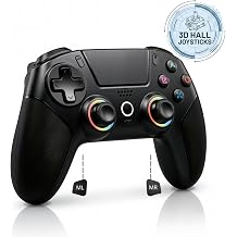 PLAYVORA Wireless Gaming Controller compatible with PS5, PC, Xbox, iOS & Android - Hall Effect Joysticks, Turbo Function, RGB Lighting, Programmable Back Buttons