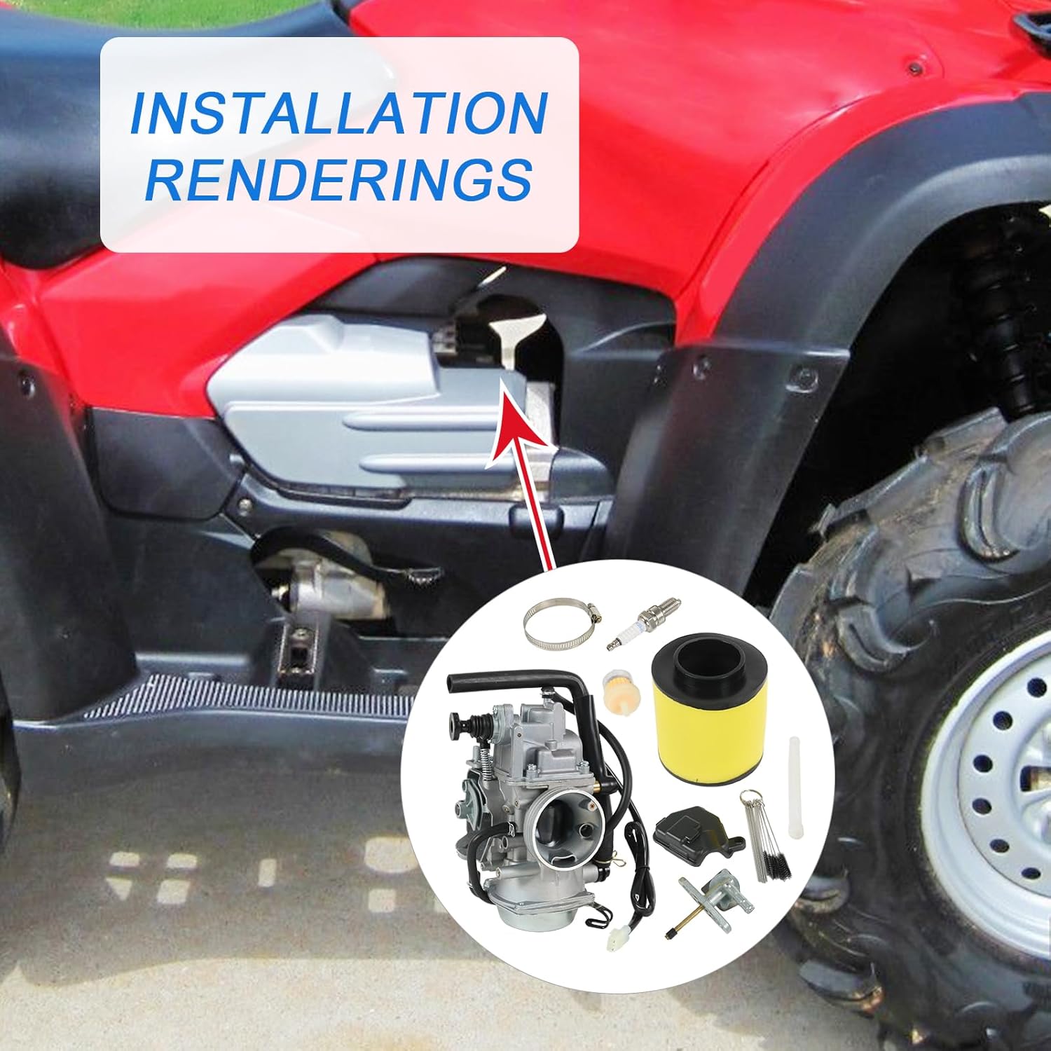 Carburetor Replacement For Honda Fourtrax Foreman 500 TRX500 2005-2011 Rubicon TRX500 2001-2005, Replace 16100-HN2-305, 16100-HN2-013