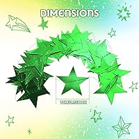 Vista 3 de Guirnalda de estrellas de papel con purpurina, 130 pies de largo, decoración colgante para graduación de clase de 2022, felicitaciones, graduación