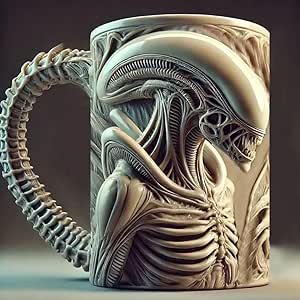 Mug Alien Xenomorph 3D 🛸 – Tasse inox unique pour fans Sci-Fi GTIJARA