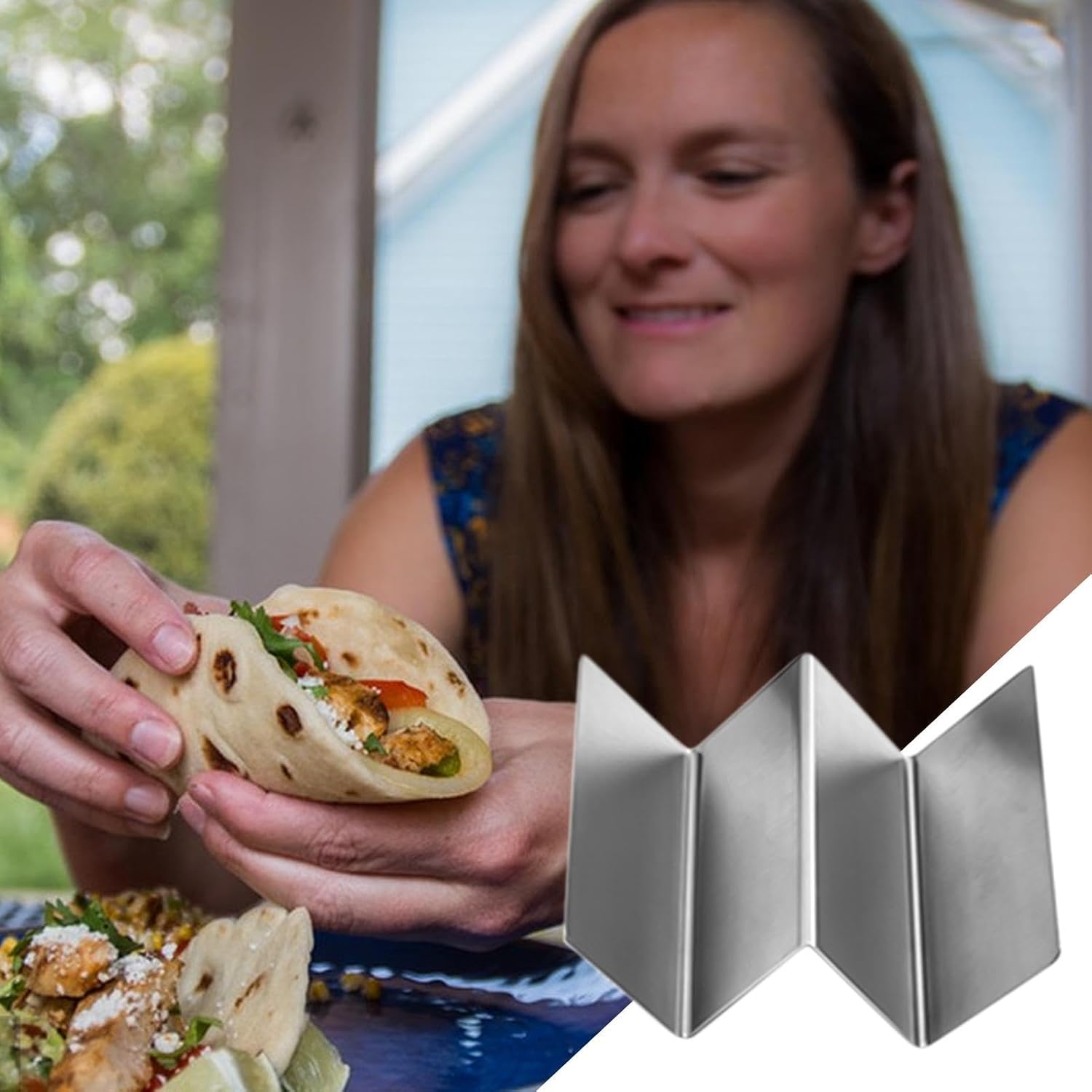 Stainless Steel Taco Holder Space-saving Street Taco Rack