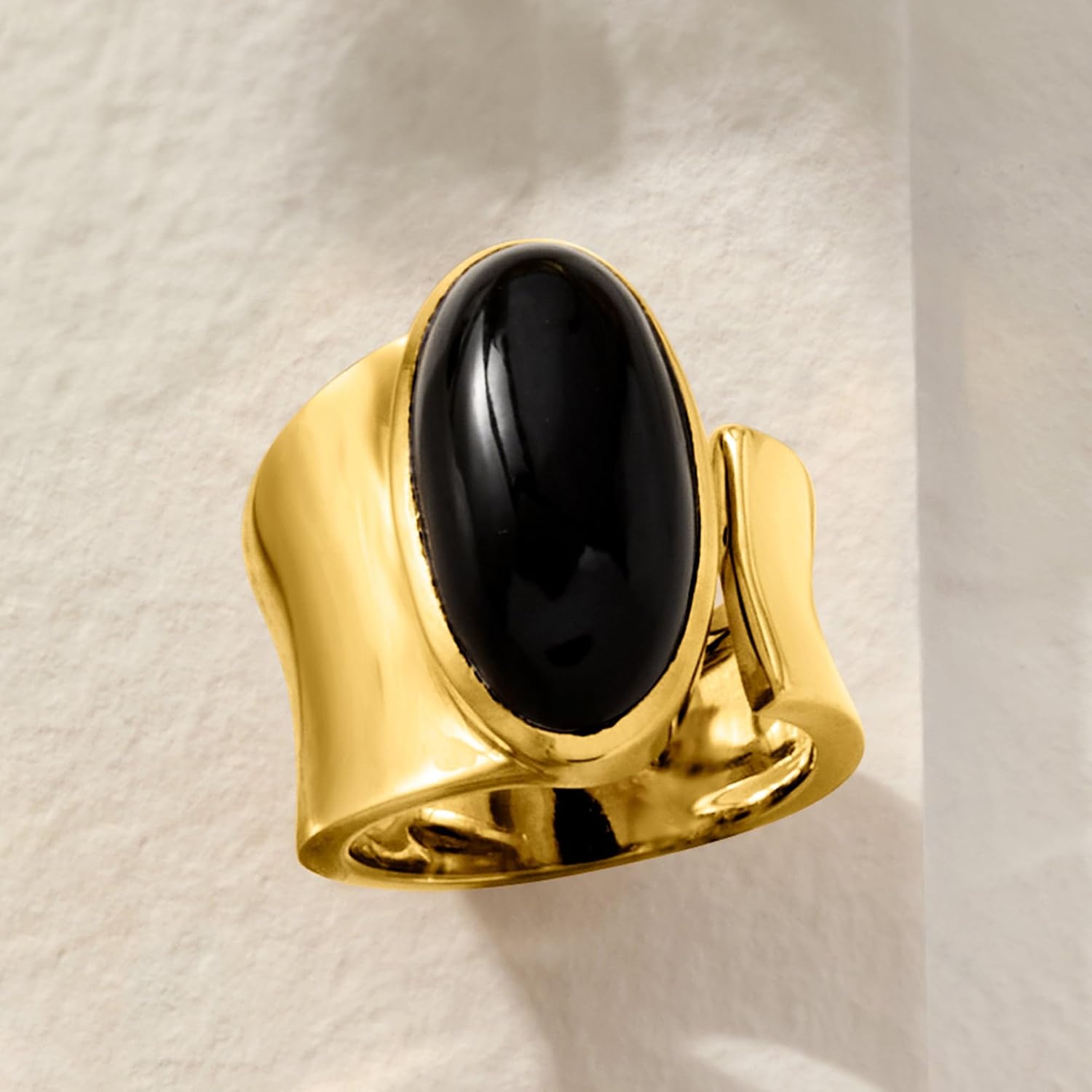 Ross-Simons Onyx Wrap Ring in 18kt Gold Over Sterling