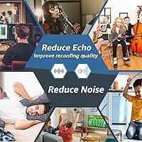 Vista 6 de Art3dwallpanels Paquete de 12 paneles acústicos autoadhesivos, color blanco y negro, paneles de pared insonorizados de 14 x 12 x 0.4 pulgadas