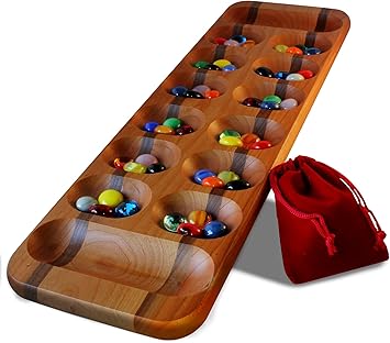 Mancala African Stone Game Bold Stripes