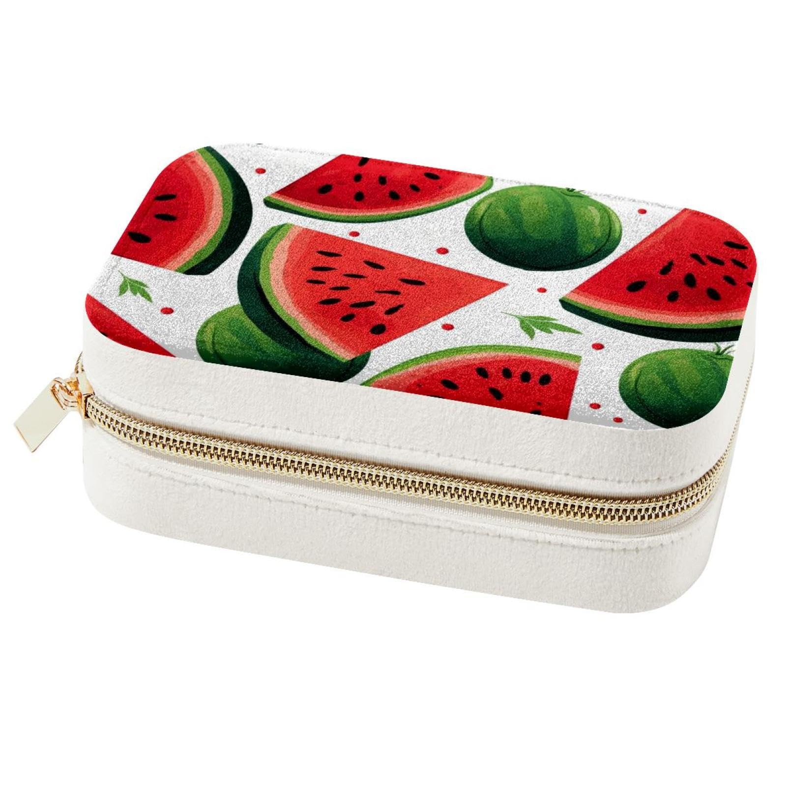 Boîte à bijoux portable pastèque : mini organiseur de voyage bagues et colliers