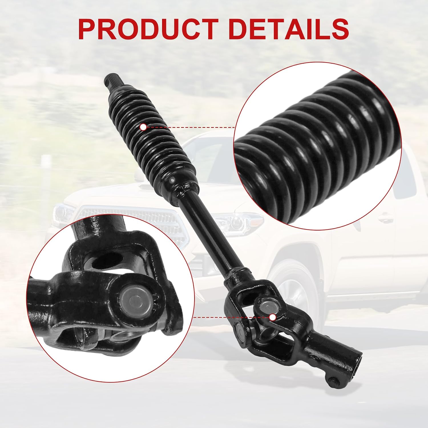 Lower Intermediate Steering Shaft Column Assembly with U Joint Coupler Compatible with 2005-2015 Toyota Tacoma 4WD & 2005-2015 PreRunner 2WD or 4WD Replace 4520304021, 4520304020,425-471