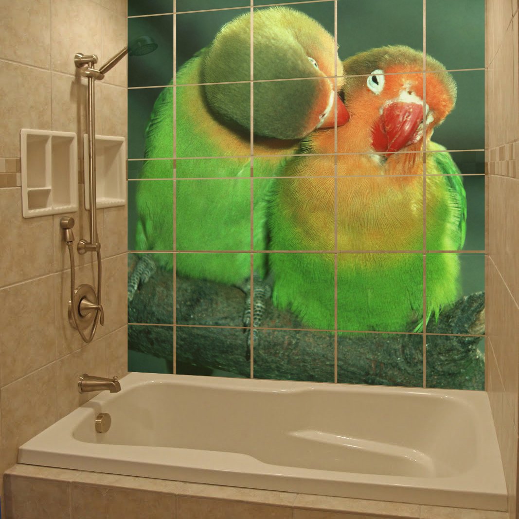 AnOL (110 x 110 cm) Personalizado Impermeable azulejo baño Pegatinas de Pared impresión/baño Fotos, Fotos Ornamentos Pegatinas/imprimible Brillante, Mate Cartel Adhesivo Personalizado