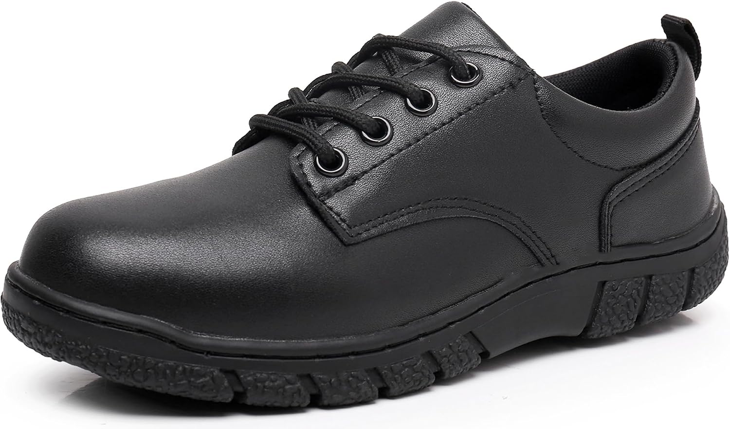 Blikcom Boys Kids School Uniform Shoes Adjustable Laces Formal Oxford Dress Shoes Loafers