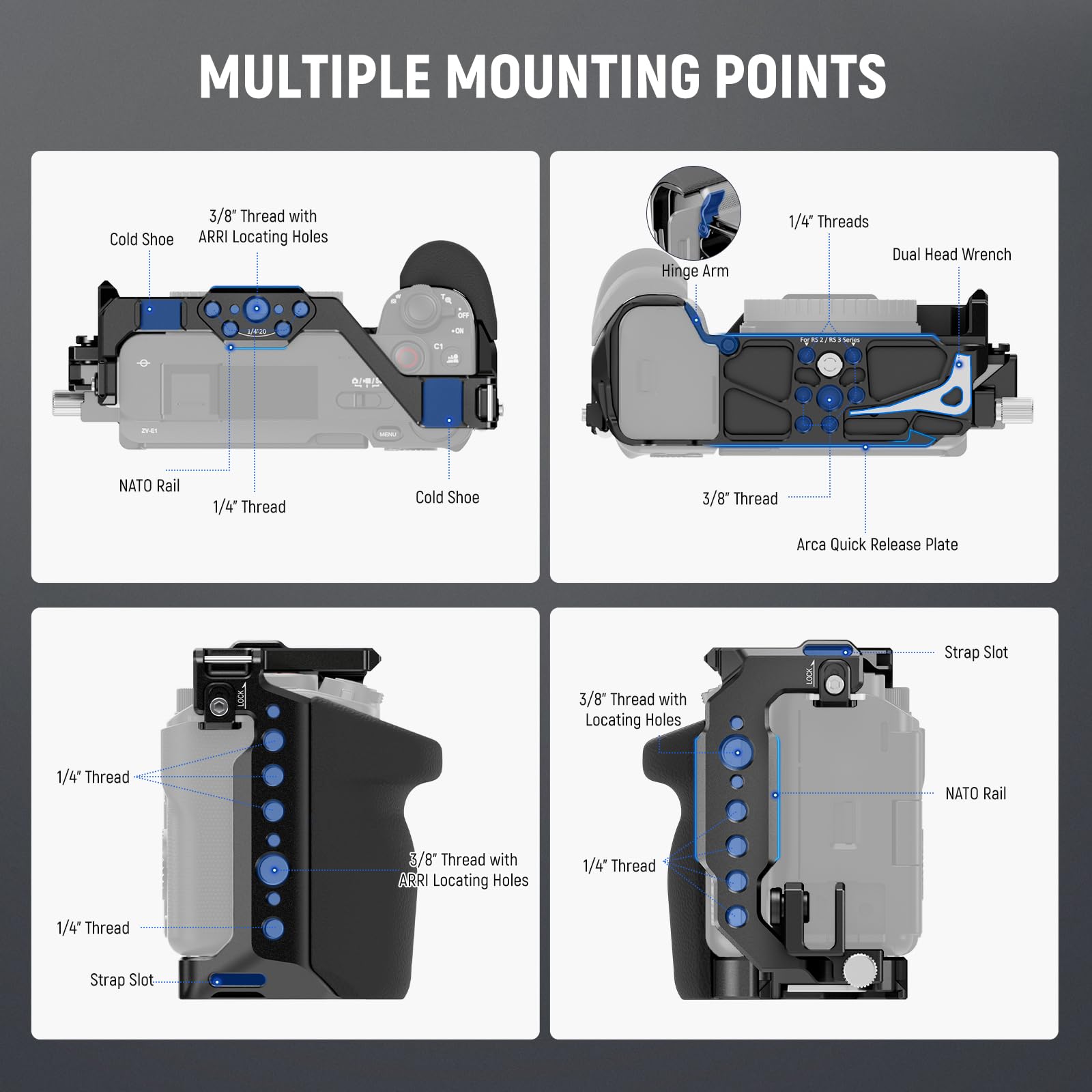 SONY ZV-E1 + NEEWER ZV-E1 カメラケージ 　美品 Amazon.com : NEEWER ZV-E1 Camera Cage with HDMI Cable Clamp, NATO