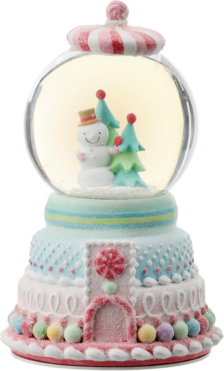 Regency International Candy Snowman Water Globe with Music, 10 inches, Pastel, Multi-Color, Resin