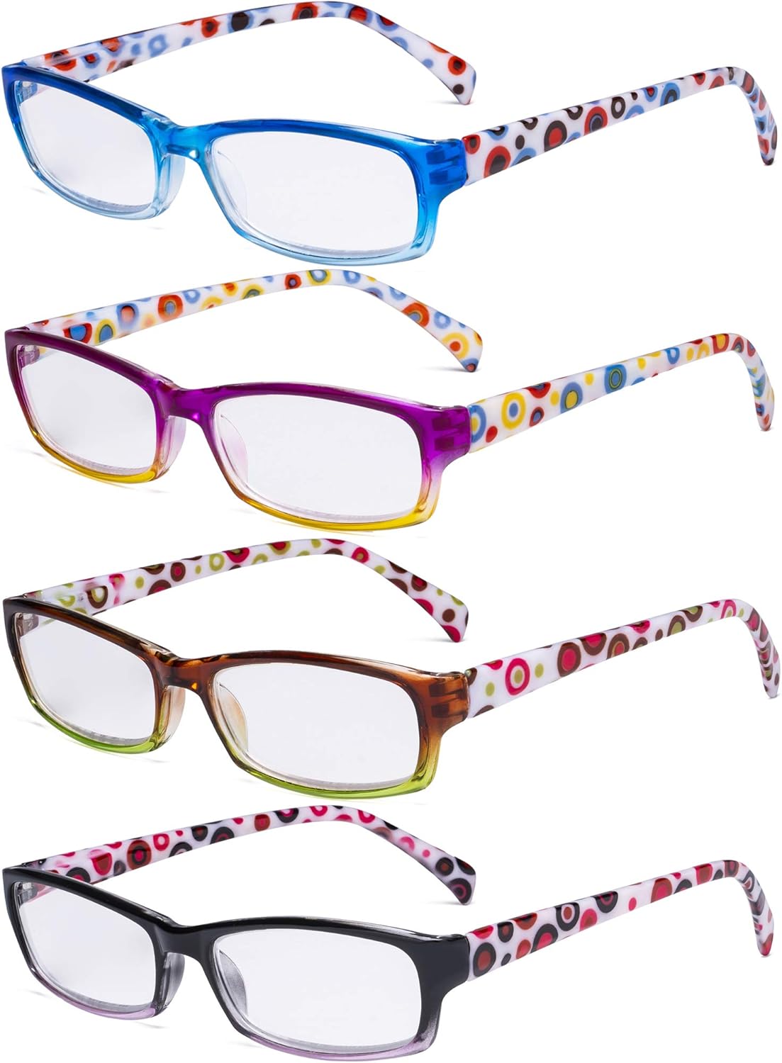 Eyekepper 4 Pack Ladies Reading Glasses - Polka Dots Fashion Readers for Women Reading