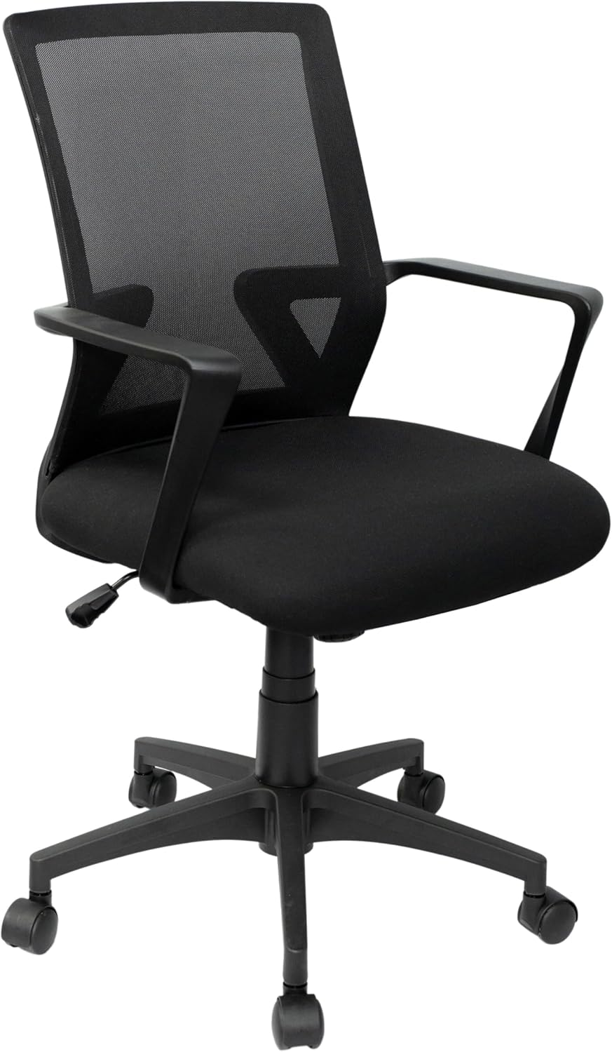 Techni Mobili Ergonomic Mesh Office Chair, Breathable Black Task Chair for Home Office or Study with Adjustable Height & Tilt, Affordable Desk Chair with Lumbar Support, Swivel Base & Armrests