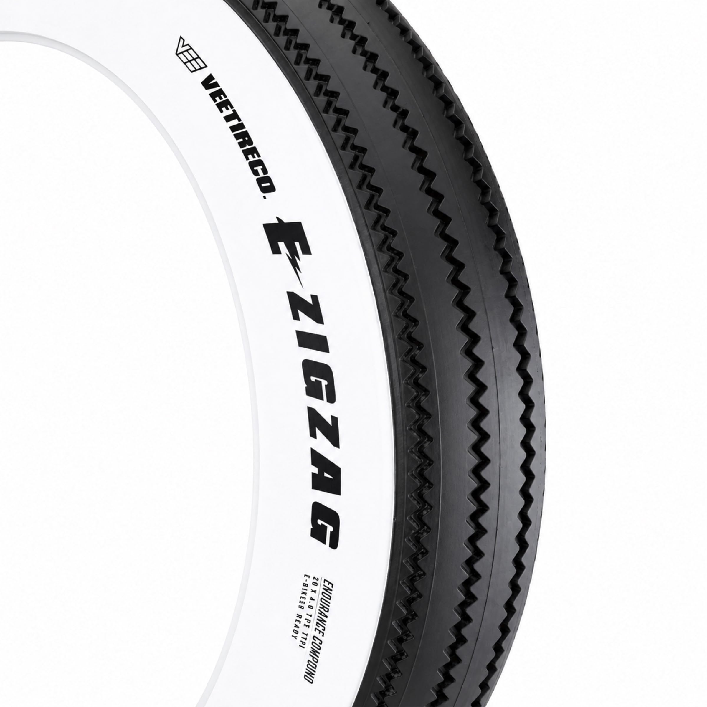 Amazon.com : Vee Tire 20x4.0 White Wall Zig Zag E-Bike 50 Tubeless
