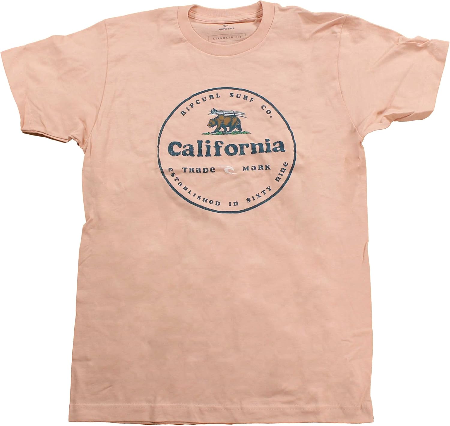 Rip Curl Big Cali Bear Premium T-Shirt - Light Peach