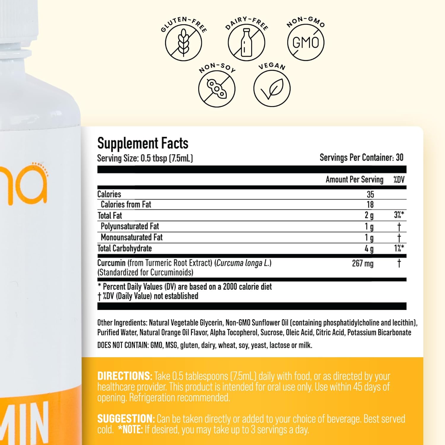 Manna Vitamins Evolved Liposomal Liquid Curcumin for Advanced Absorption Best Turmeric Supplement for Daily Joint & Immune Health Support - Vegan, Non-GMO, 95% Curcuminoids (2 Pack)