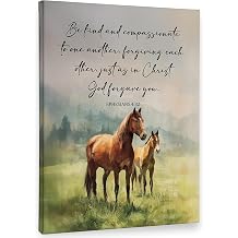 PHAMTE Vintage Christian Horse Wall Art Decor Canvas 11x14, Bible Verse Pictures Decorations, Religious Rustic Cottagecore Farmhouse Horse Framed Prints Artwork for Living Room Bedroom Home Decor