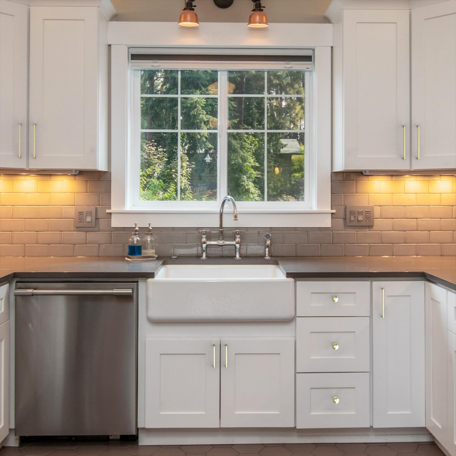 9BUILD 10 Pack Brushed Gold Pulls 5 Inch Kitchen