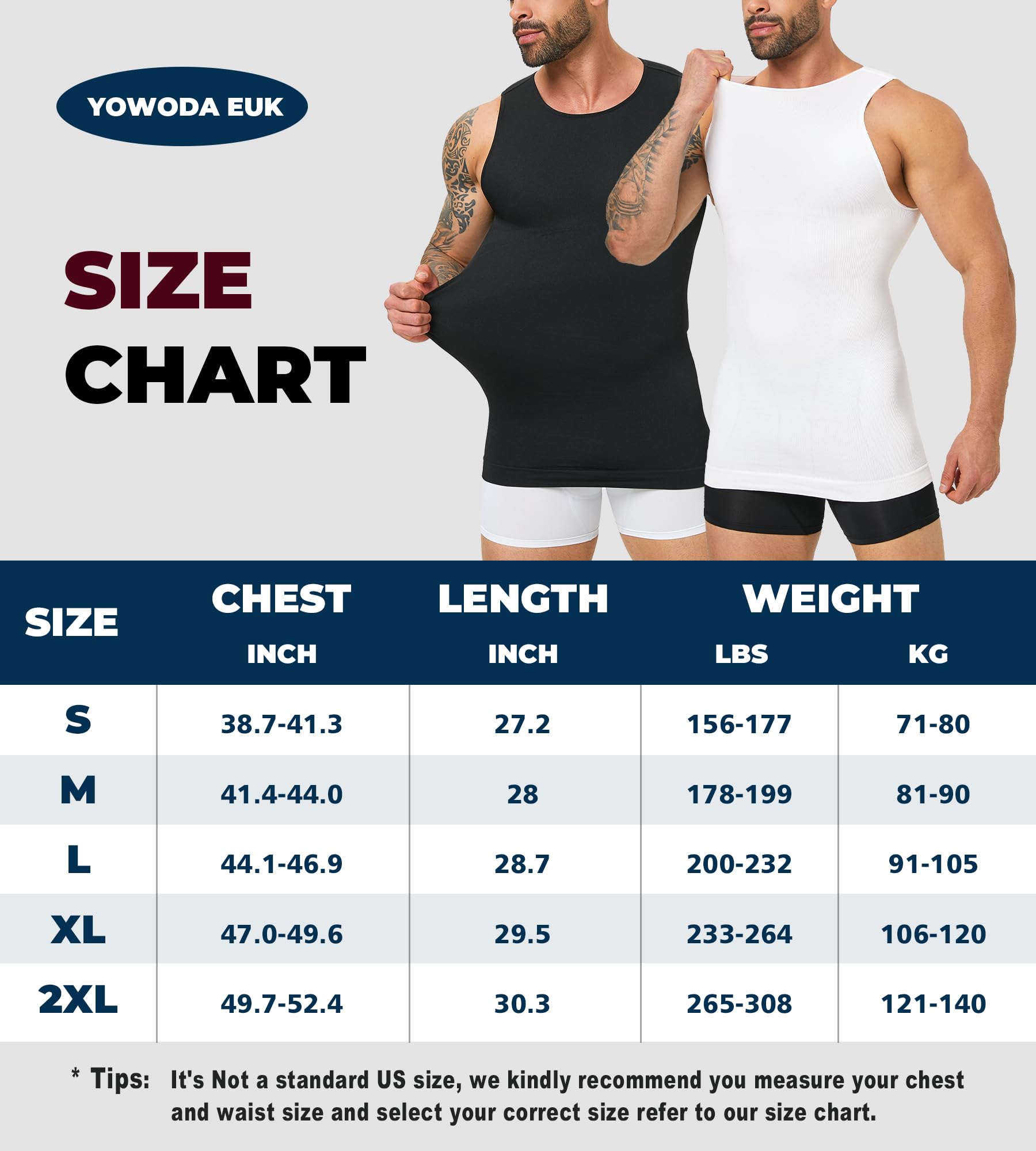 Maillot de compression pour homme - Débardeur amincissant sans couture pour gynécomastie - Contrôle du ventre