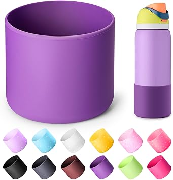 Silicone Water Bottle Boot for Owala 32 oz, Anti-Slip Protective Sleeve for Owala Twist & FreeSip & Flip Stainless Steel Water Bottle, Boot Bottom Base for Owala Purple