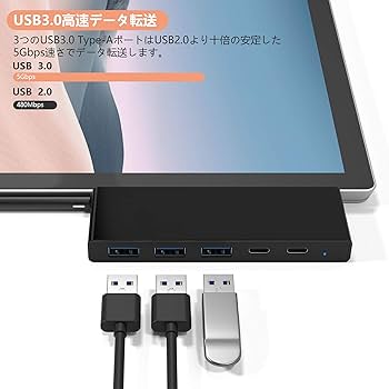 Amazon | Surface Pro 7 USB 3.0 ハブ Arkidyn 10Gbps全機能type