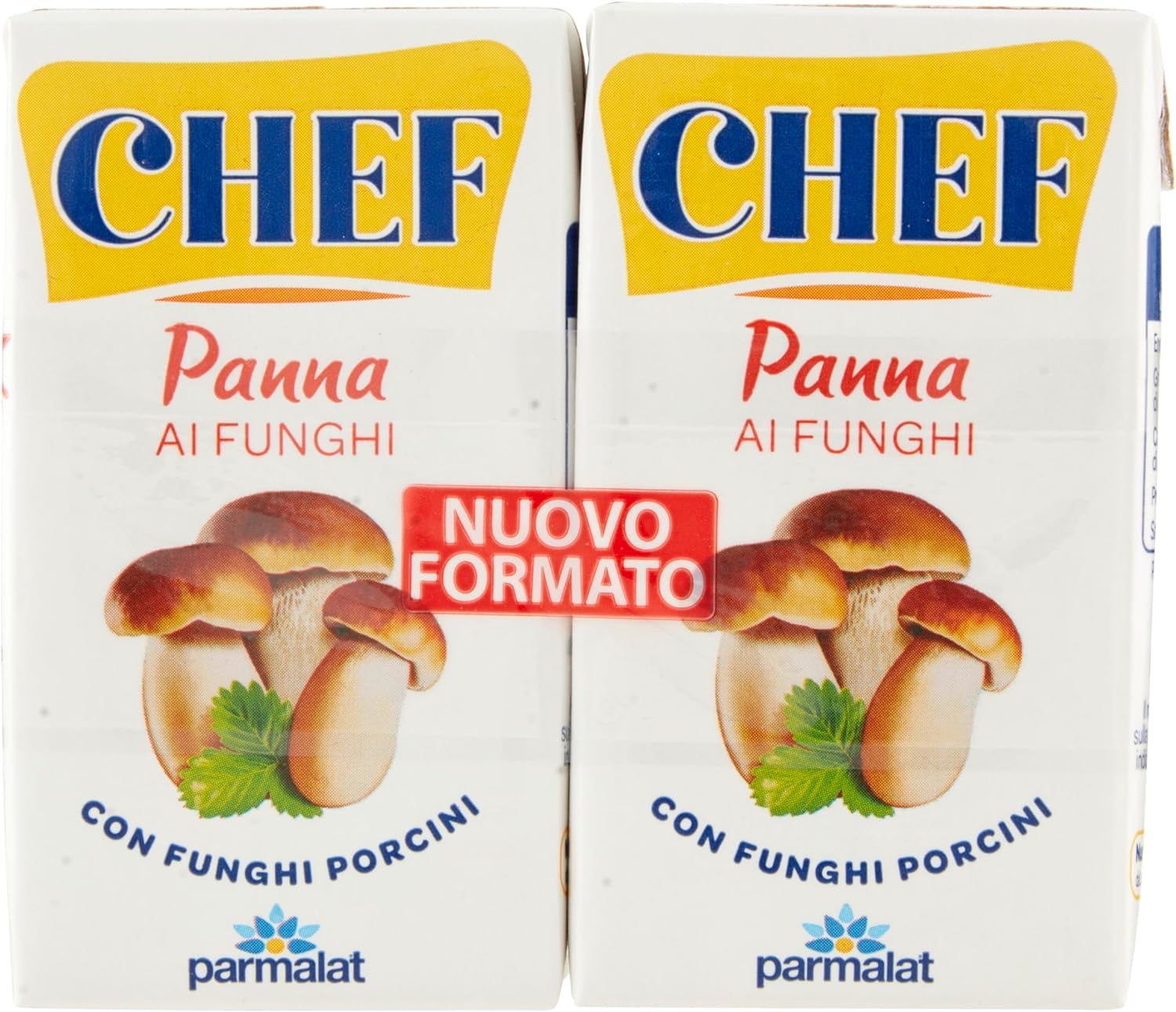 Parmalat Chef Panna ai Funghi Lot de 8 crèmes Porcini aux cèpes Idéal pour assaisonner les premiers plats de toutes sortes, Lot de 2 x 125 ml + porte-clés Beni Culinari