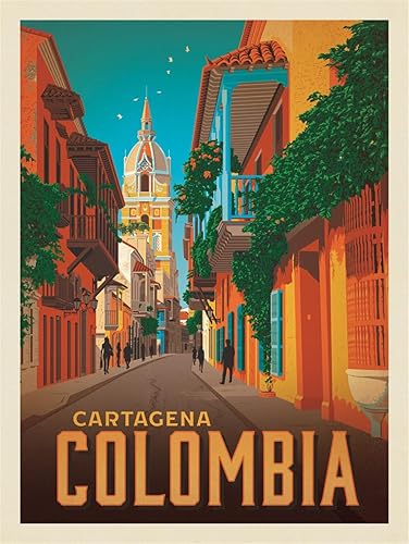 FysaH Pósteres vintage de viaje por la ciudad de Colombia Cartagena, arte de pared, decoración de habitación de preparación, decoración estética,
