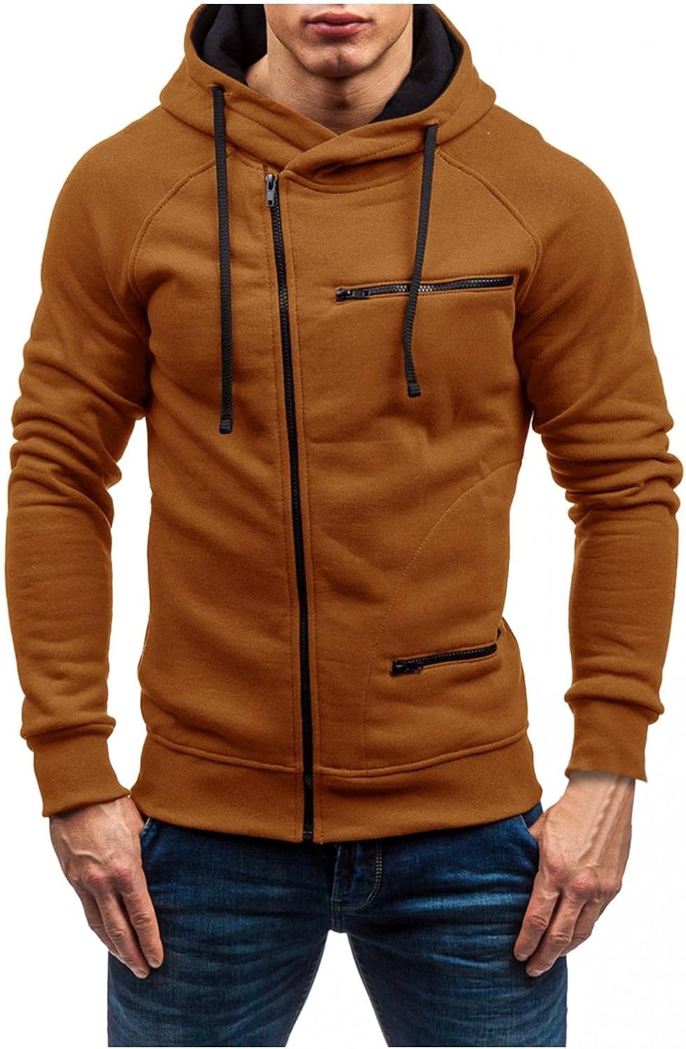 Huangse Men's Zipper Hoodie Gym New products, world's highest quality popular! Fashion Sweatshirt Long Workout Discount mail order