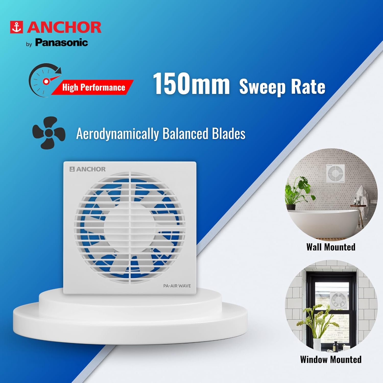 Anchor By Panasonic Air Wave 150mm Exhaust Fan, Pipe Series Exhaust Fan for Kitchen, Bathroom, Cutout Size 152mm Dia., White 2 71caQH8kfPL. SL1500