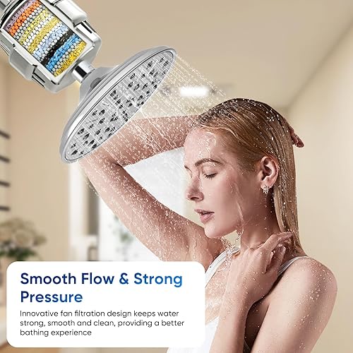 Miniatura 6 de eco4life Filtro de ducha - Filtro de cabezal de ducha de 25 etapas para agua dura, elimina el 99% del cloro y el metal pesado, mejora la piel y el