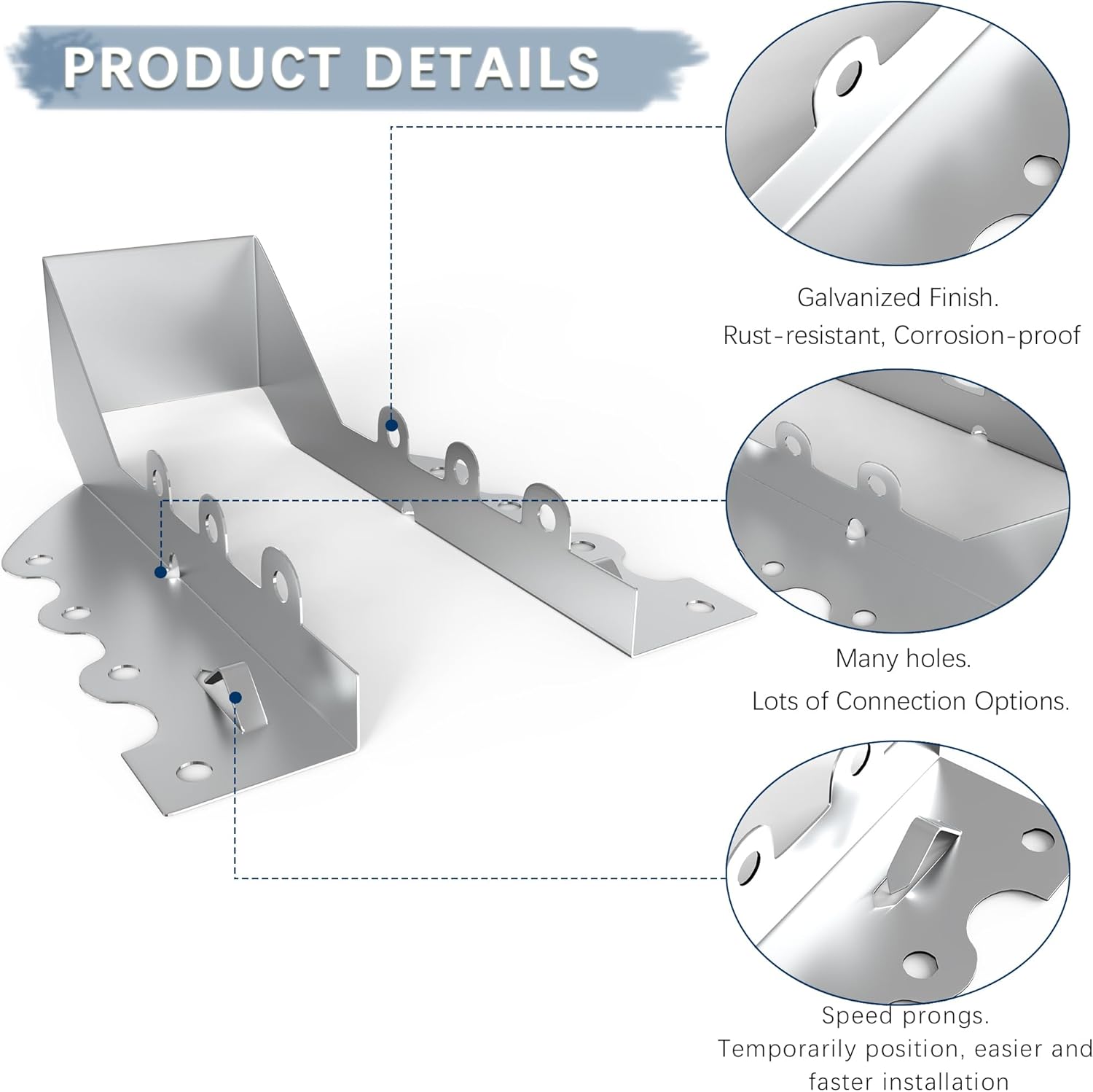 25 Pack 2x6 Joist Hangers with Screws, Galvanized Face Mount Rafter Brackets for Wood, Hurricane Ties for Rafters and Deck Connectors for Floor Shed Barn Coop Porch Truss Deck and Ceiling Joists