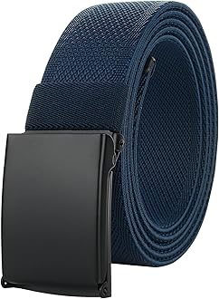 Mens Belts Plus Size 39'' to 75'' Stretch Elastic Web Cloth Belt Black