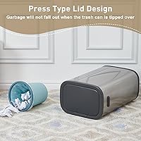 Vista 3 de Fashionwu Bote de basura con tapa, bote de basura con tapa emergente, cubo de basura de 14.5 galones, cesta de basura para cocina, dormitorio